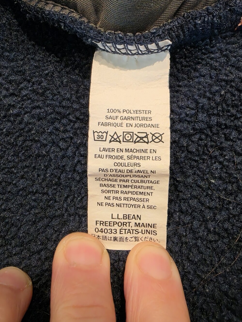 L.L.Bean Women’s Large Hooded Fleece Pullover Navy Coral Hiking Gorpcore - Picture 7 of 10